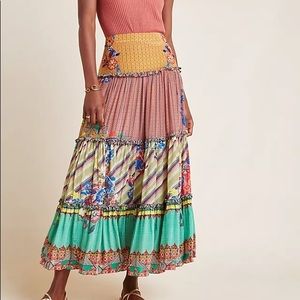 Anthropologie Ruth Embellished Maxi Skirt